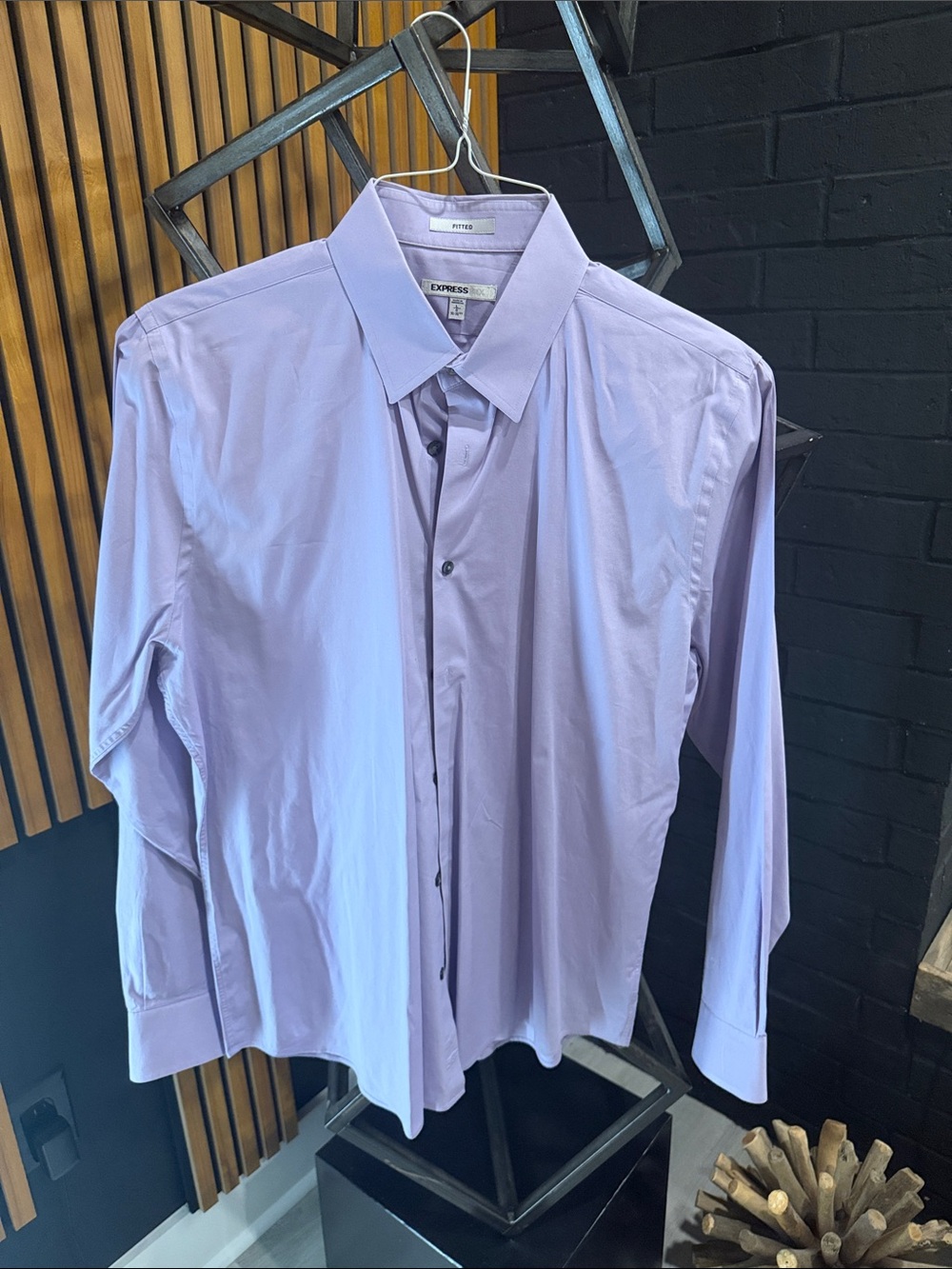 Express Men's Light Lavender Dress Shirt - Lavender